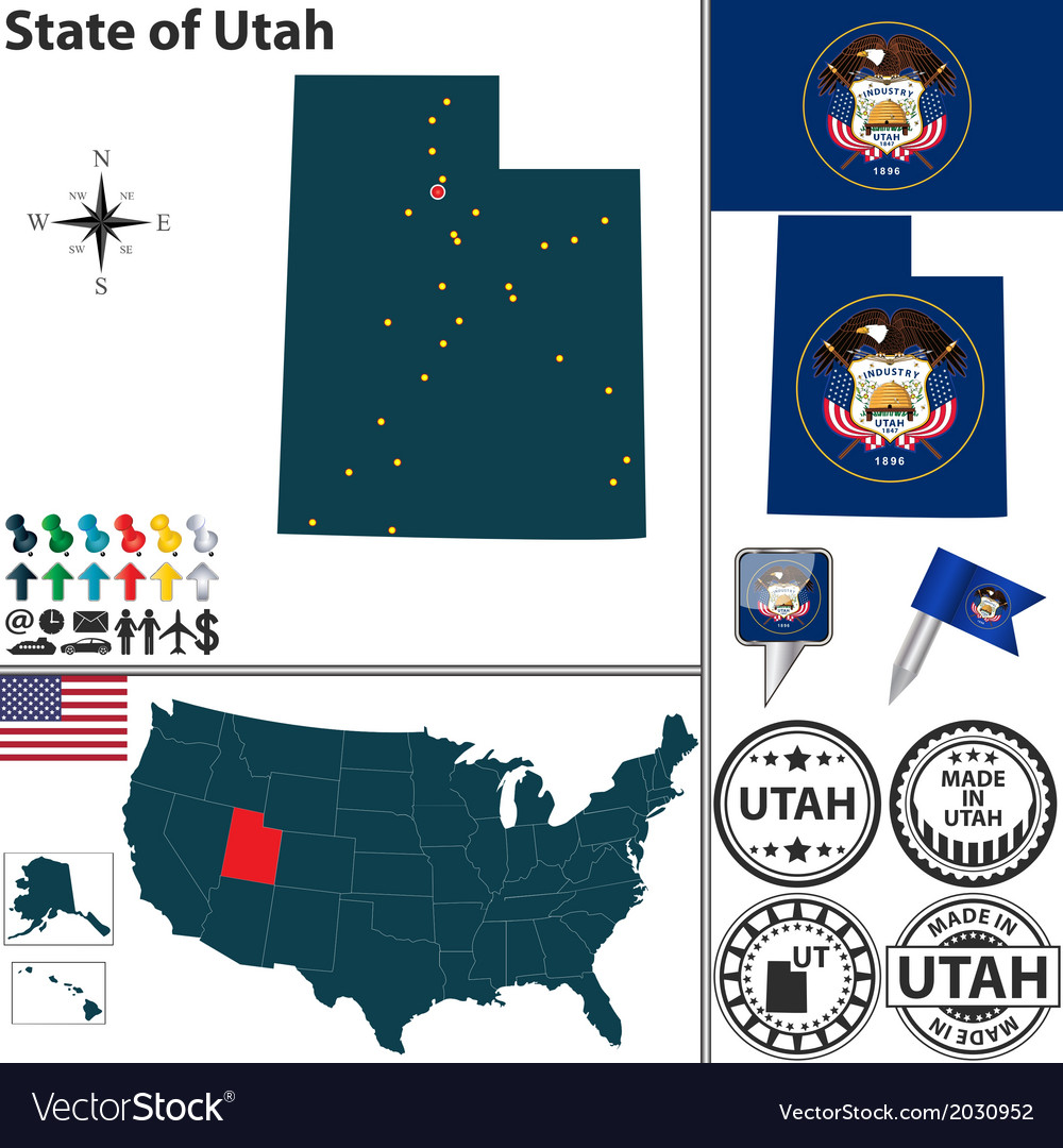 Map Utah Stock Vector (Royalty Free) 548172694