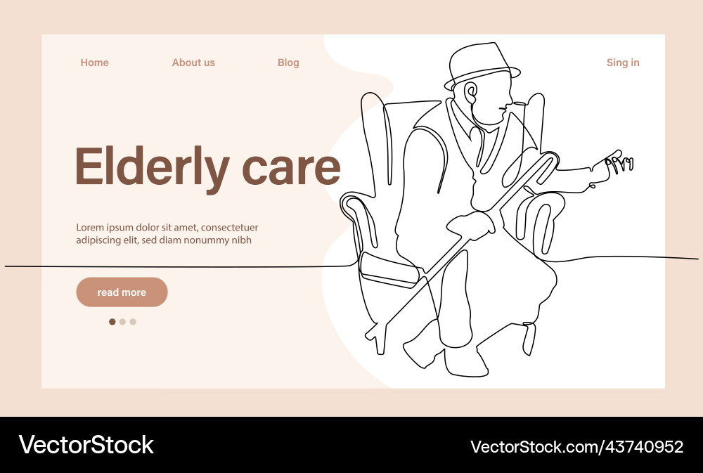 Programs for seniors landing page template Vector Image