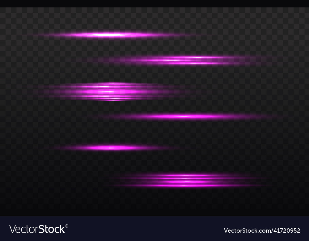 Purple Glow Line Violet Horizontal Light Rays Vector Image