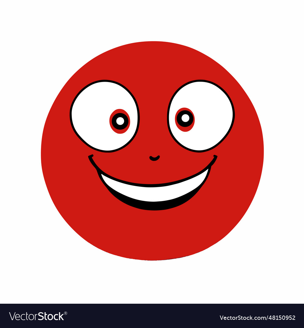 Red emoji face icon on white background Royalty Free Vector