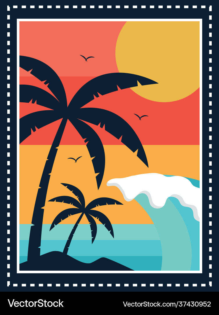 Surf patch with sea Royalty Free Vector Image - VectorStock