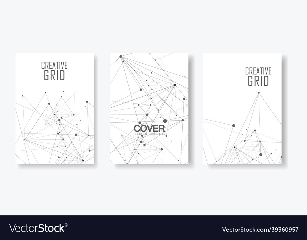 Abstract polygonal geometric shape with molecule Vector Image