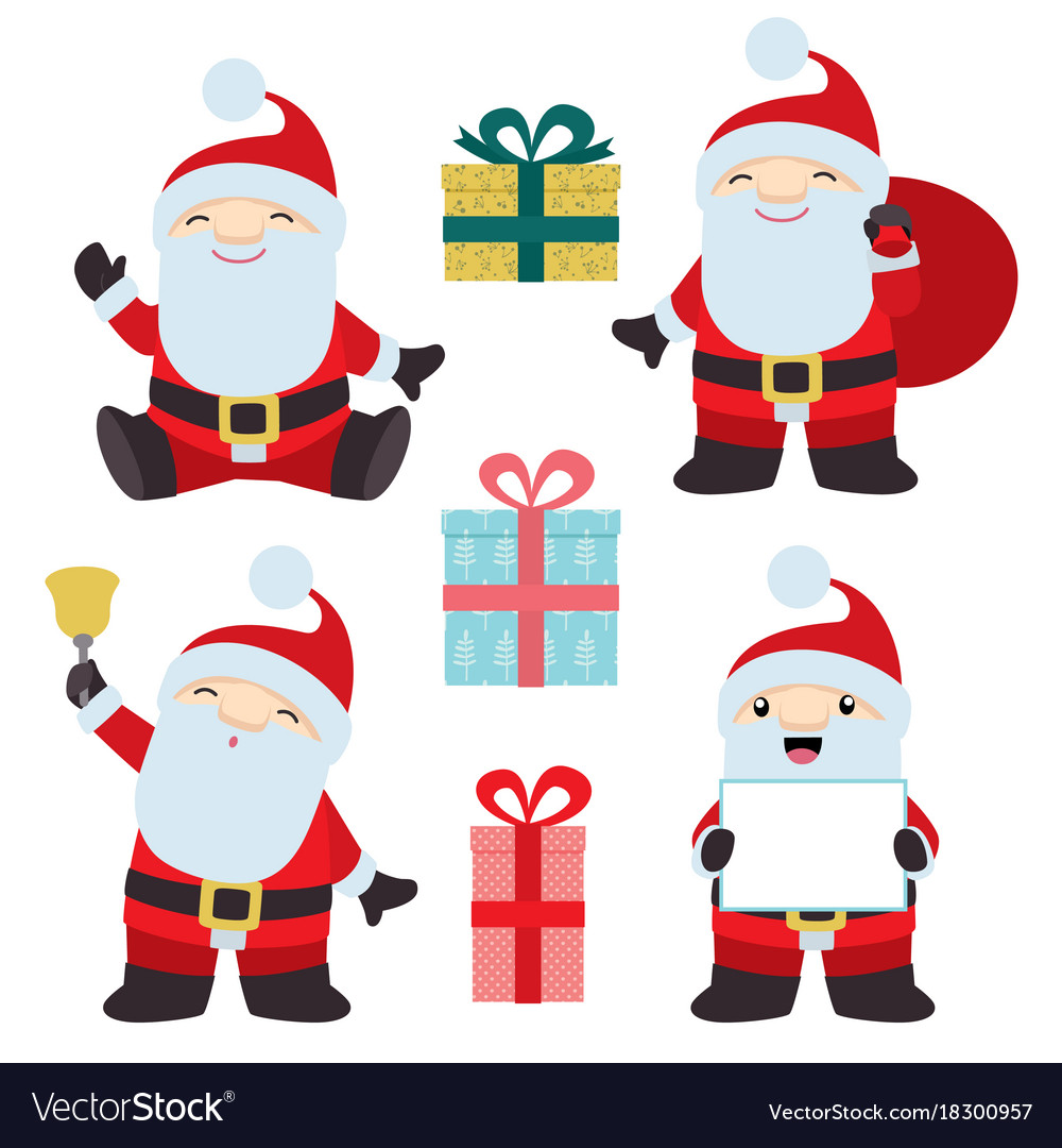 Collection christmas santa claus 1 Royalty Free Vector Image