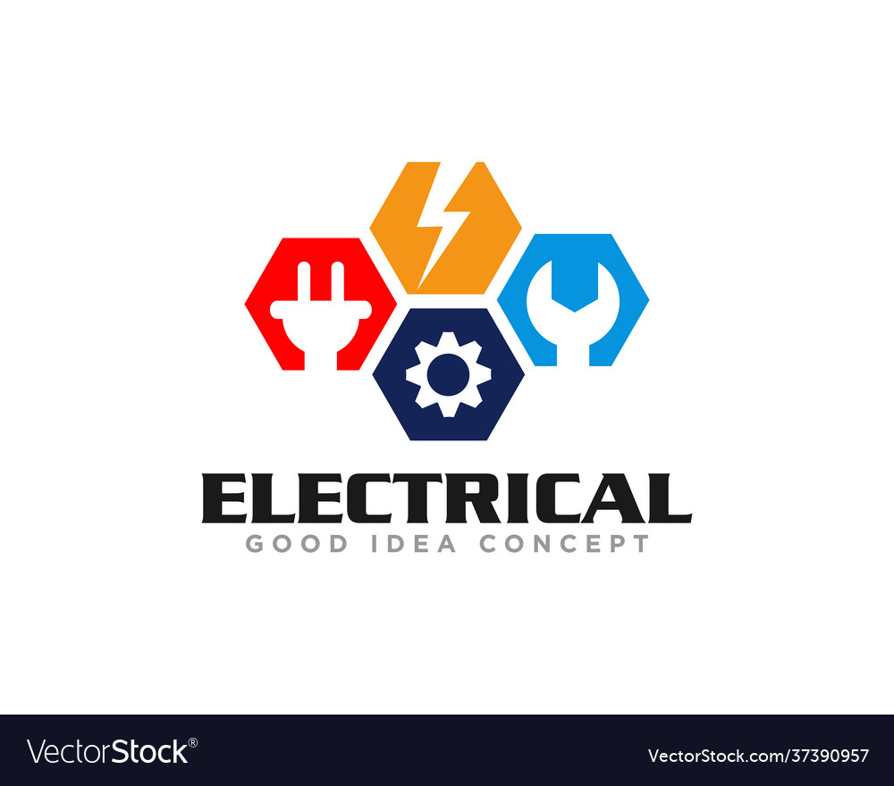 Electrical logo design Royalty Free Vector Image