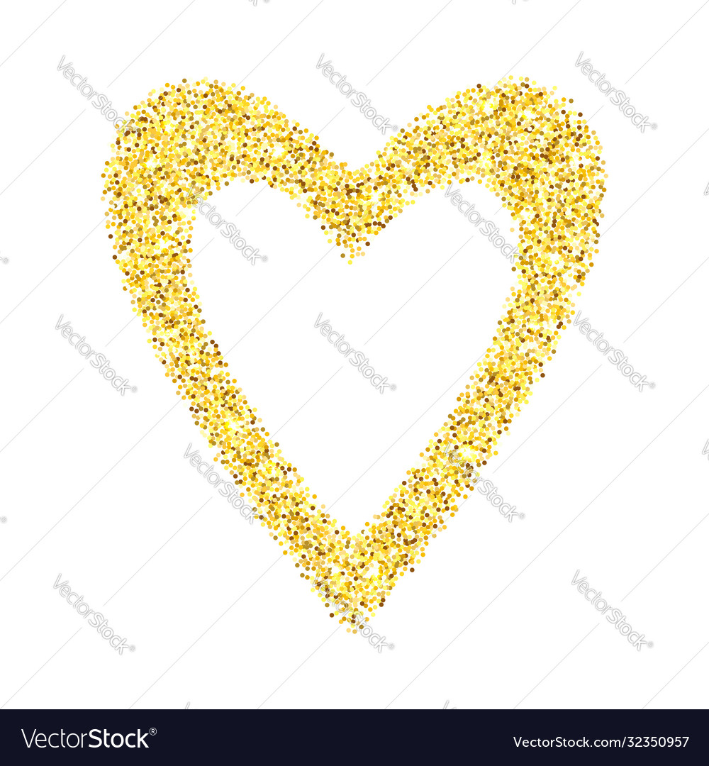 Gold glitter heart Royalty Free Vector Image - VectorStock