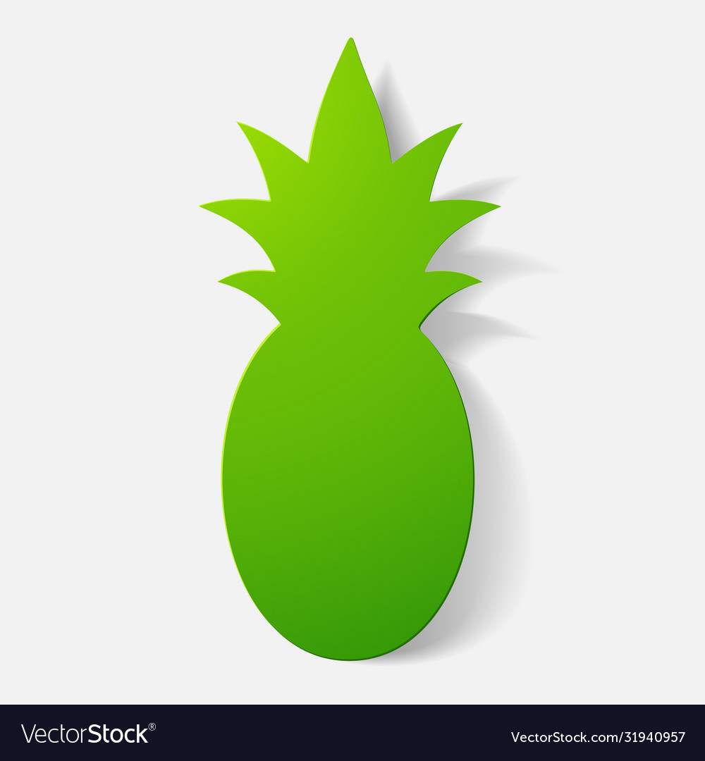 Paper clipped sticker fruit pineapple