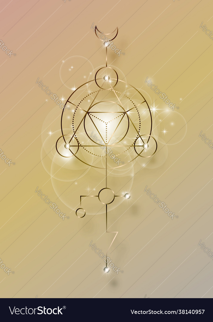 Sacred geometry abstract mystic signs merkaba Vector Image