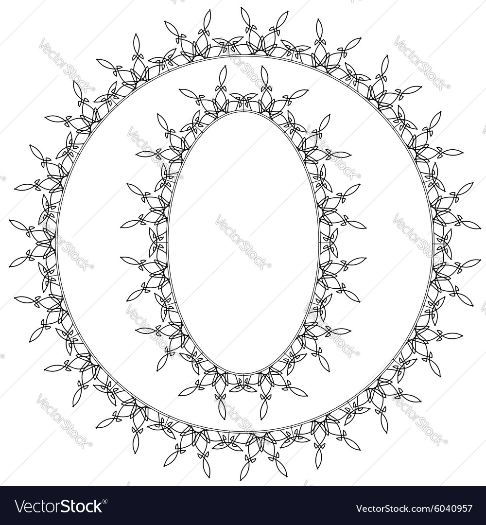 Set of circle decorative frames