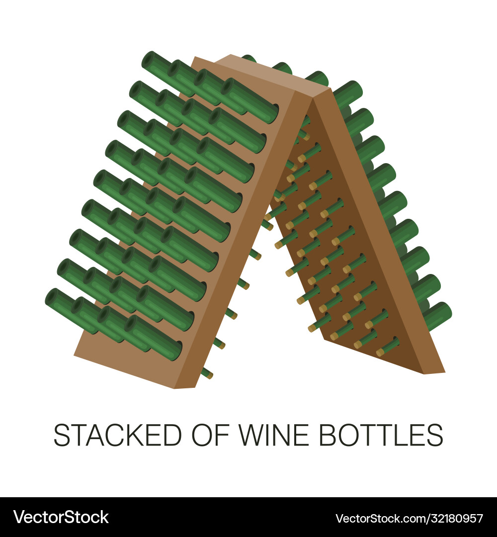 Wine cellar with stacked wine bottles winery Vector Image