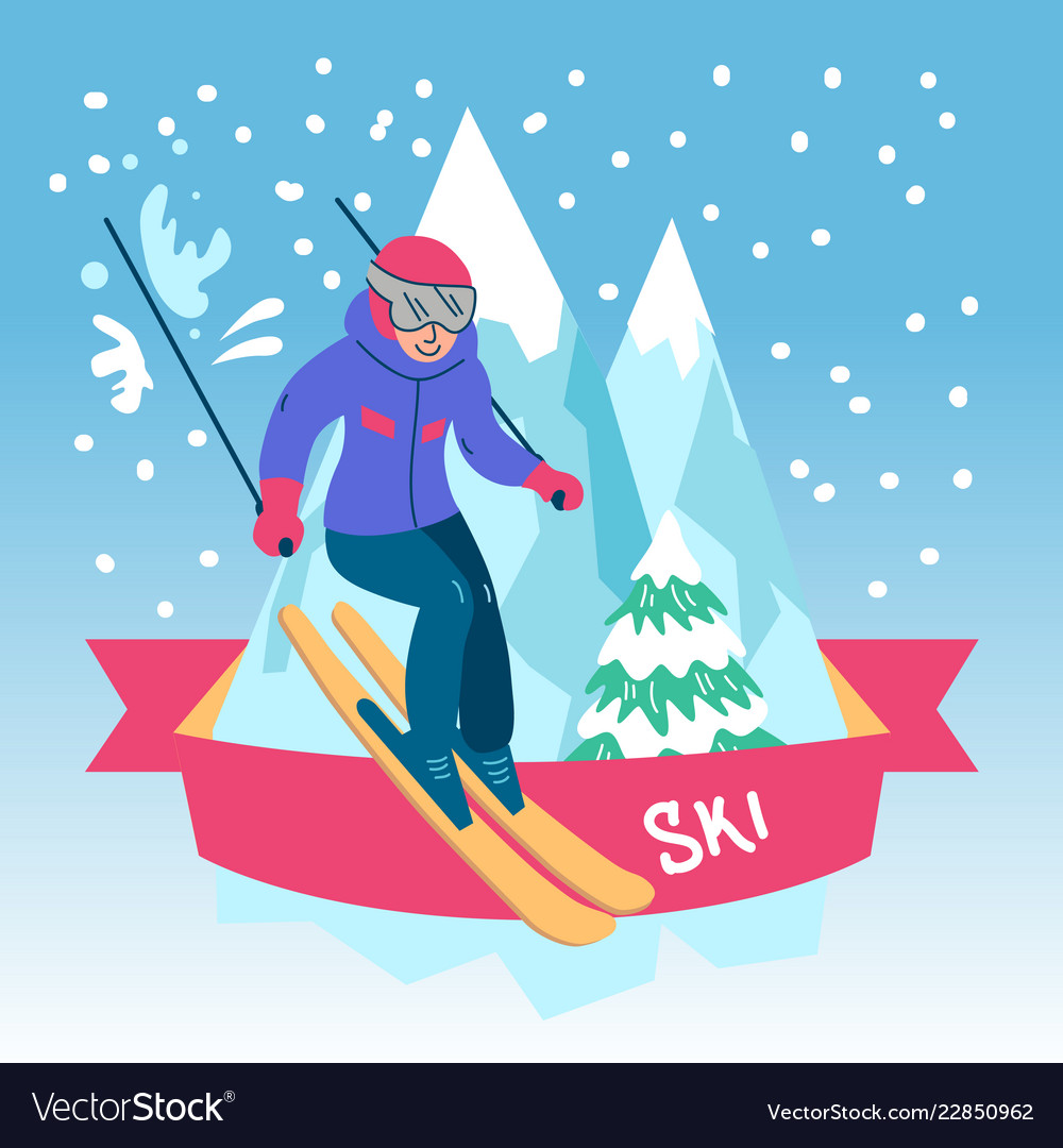 Beautiful flat winter sport Royalty Free Vector Image