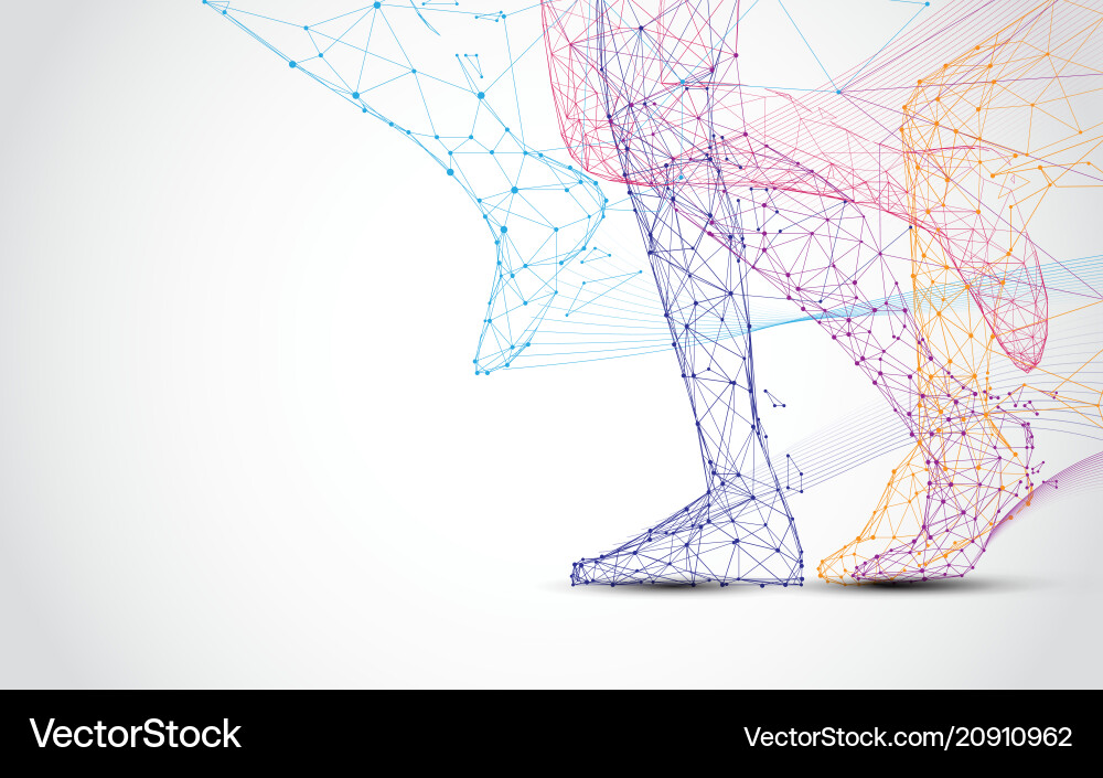 Close up runner s legs run form lines Royalty Free Vector