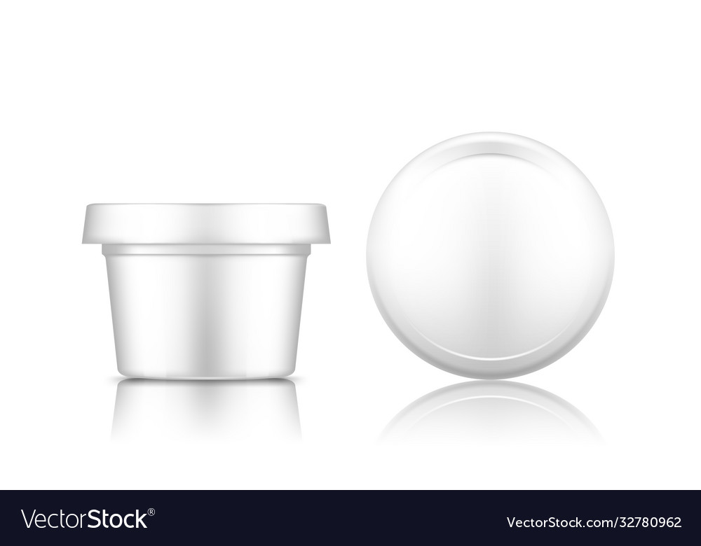 Download Cosmetic Jar With Cap Top View Mockup Isolated On Vector Image PSD Mockup Templates
