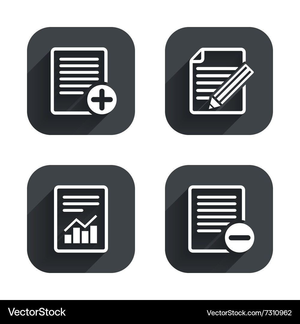 Document icons file with chart graph Royalty Free Vector