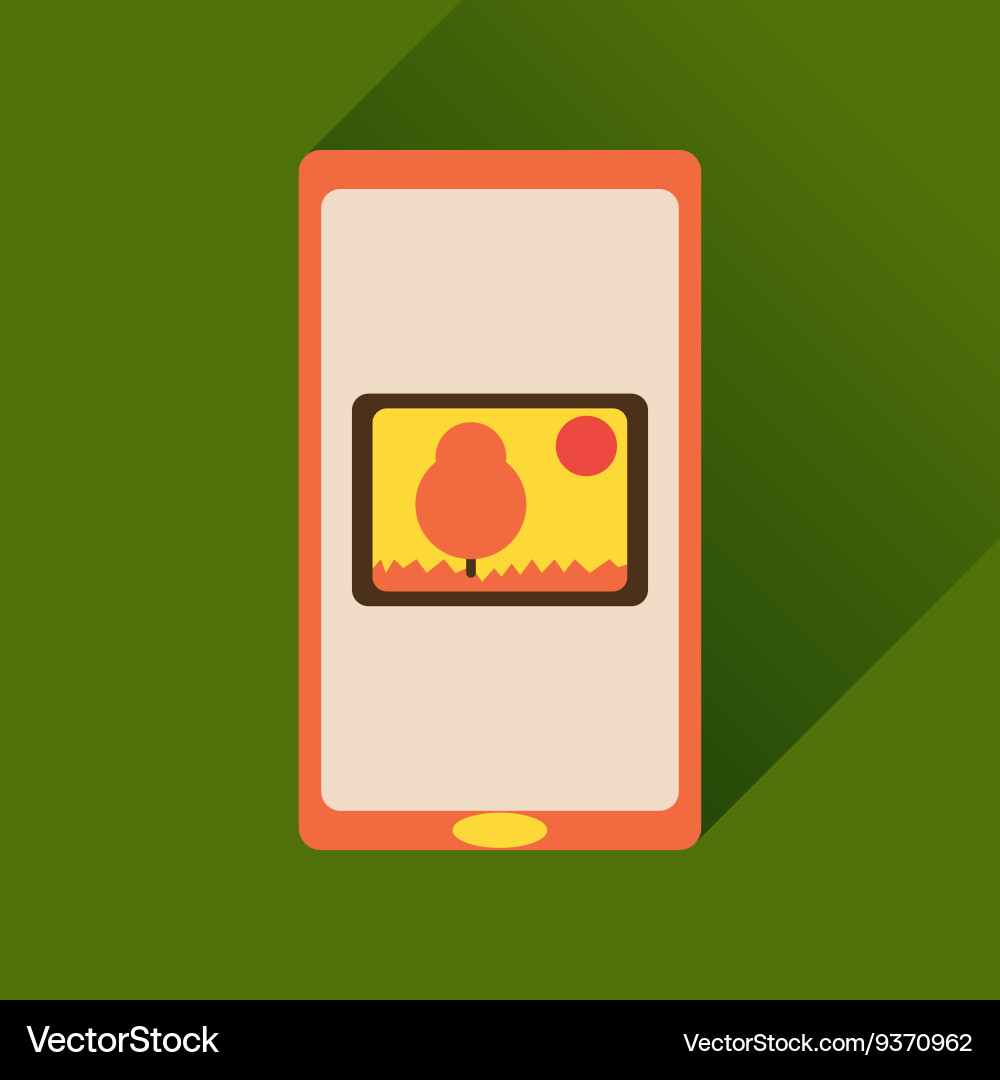 Flat icon with long shadow mobile applications Vector Image