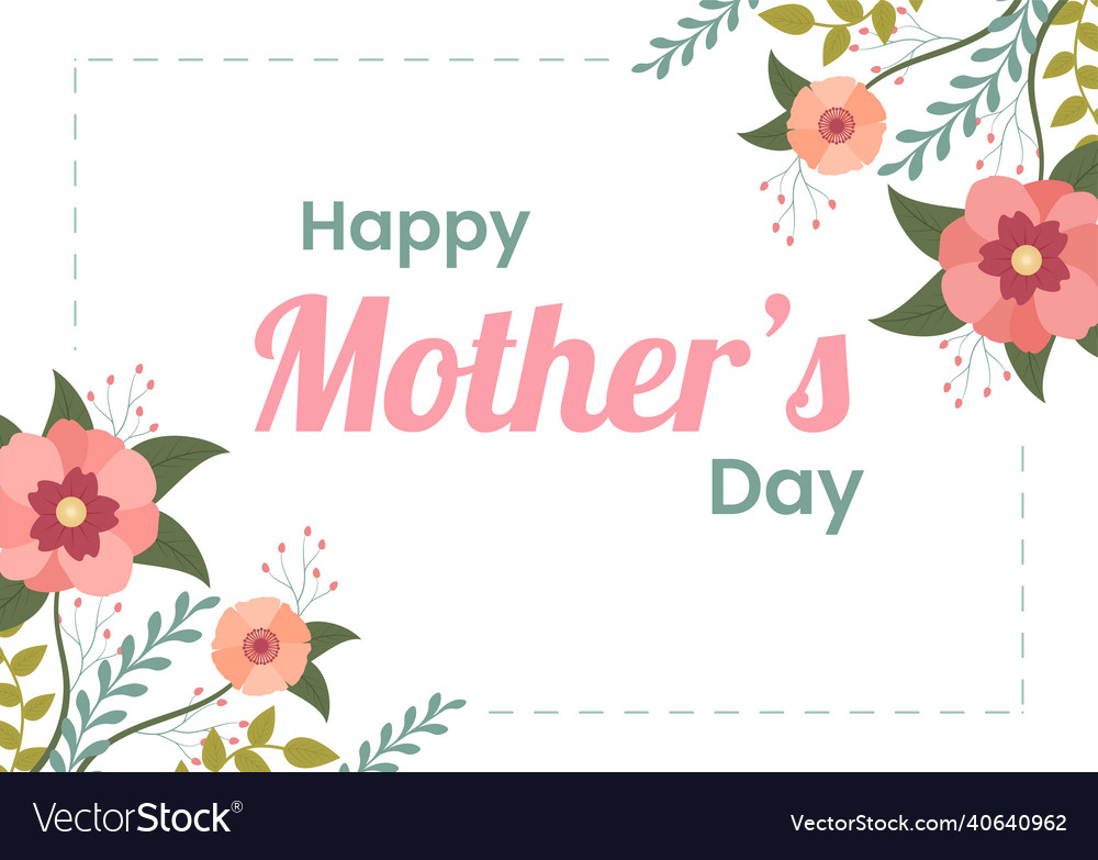 Happy mother day with beautiful blossom flowers Vector Image