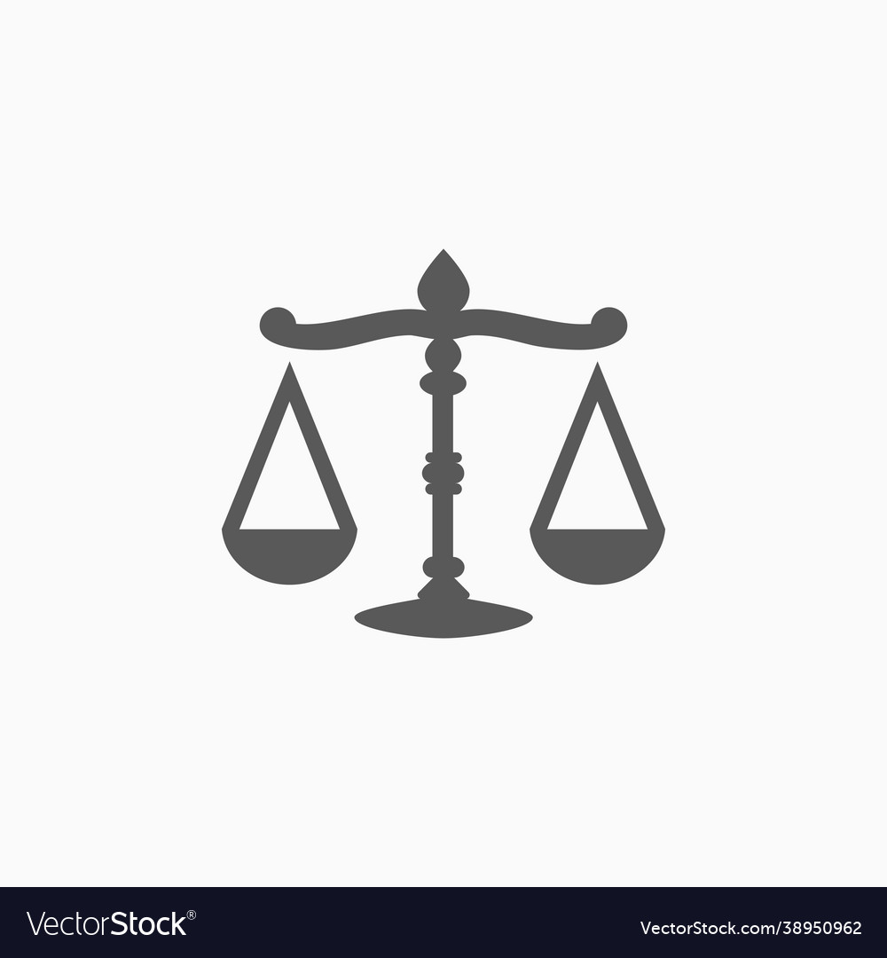 Justice scales icon Royalty Free Vector Image - VectorStock