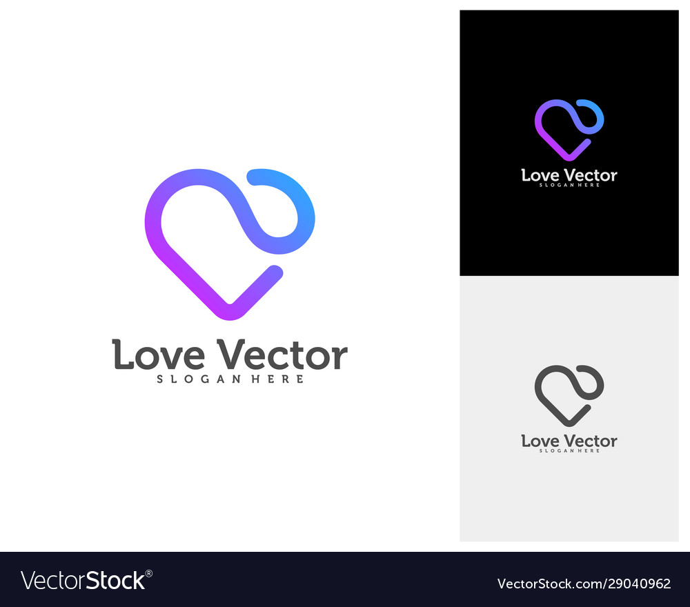 Love heart creative logo concepts abstract Vector Image