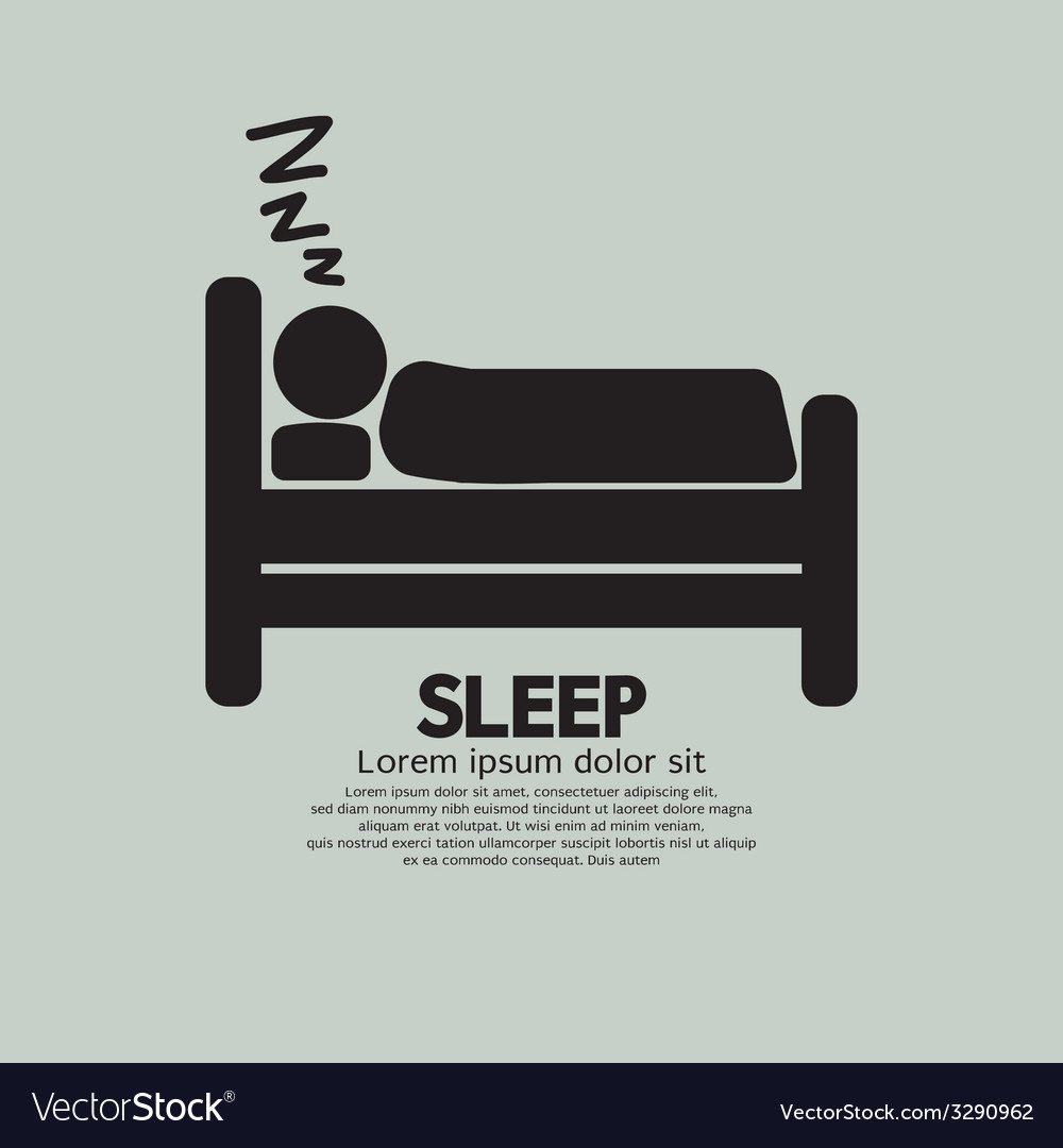 Person Sleeping In Bed Symbol Royalty Free Vector Image 