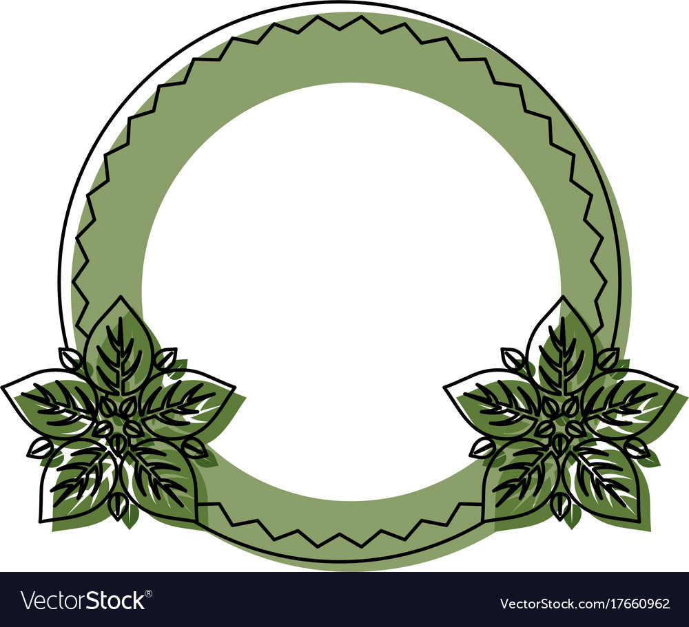 Round Ethnic Frame With Leaves Royalty Free Vector Image