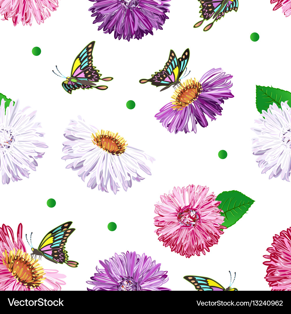 Seamless pattern flowers Royalty Free Vector Image