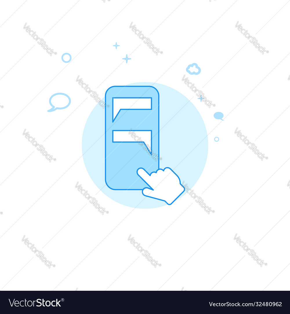 Typing text message sending flat icon Royalty Free Vector
