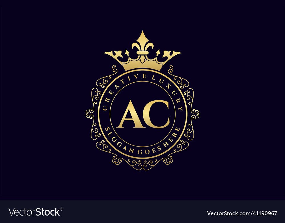 Ac initial letter luxury calligraphic feminine Vector Image