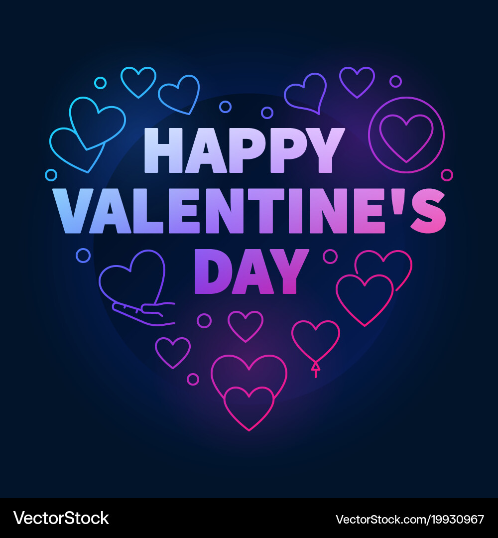 Bright happy valentines day heart Royalty Free Vector Image