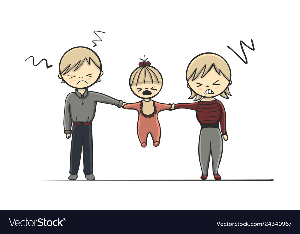 Child custody dispute concept Royalty Free Vector Image