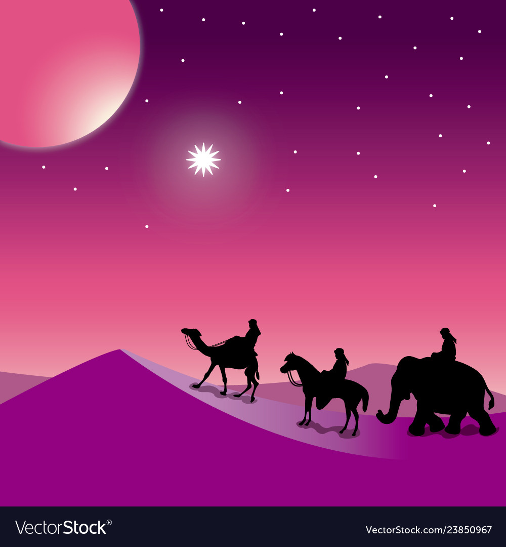 Christmas nativity the three wise men Royalty Free Vector