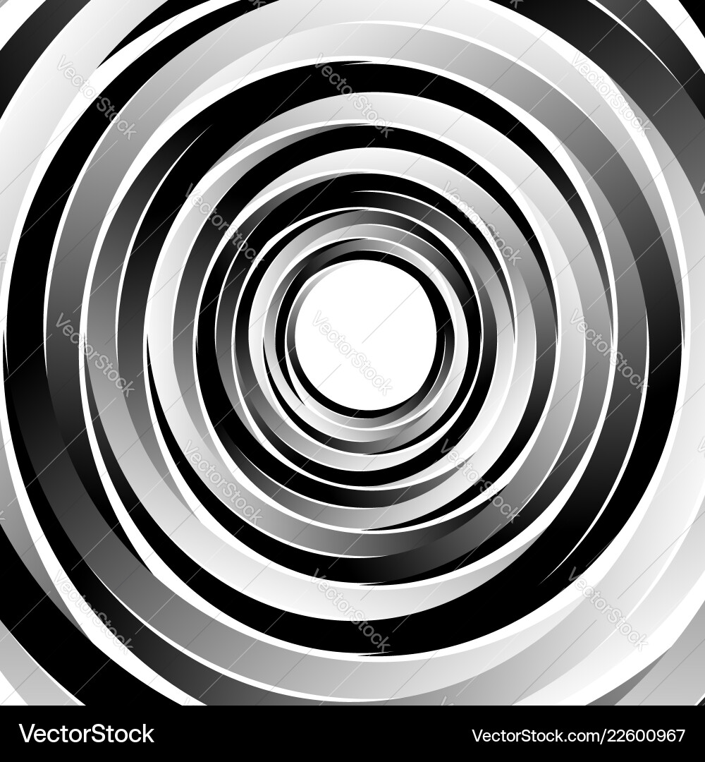Geometric spiral pattern with concentric circles Vector Image