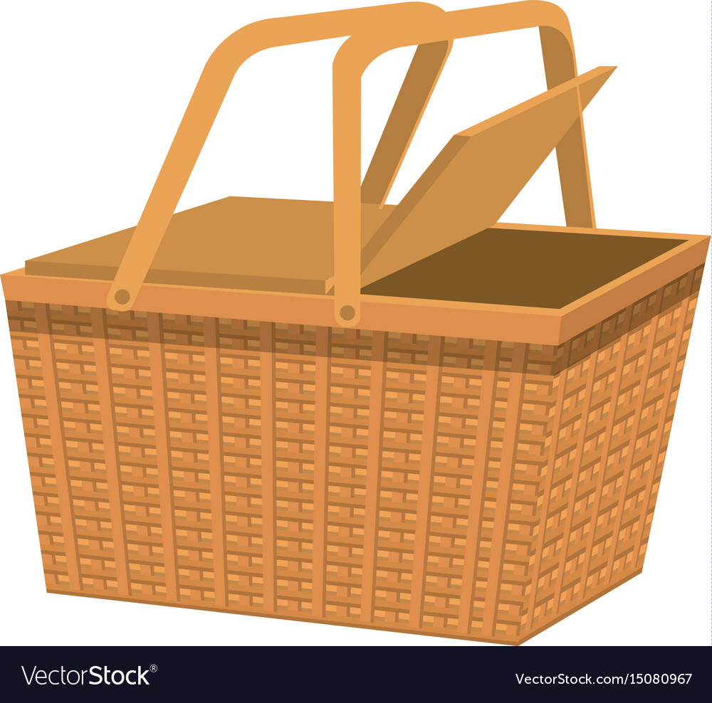 Picnic basket isolated icon Royalty Free Vector Image