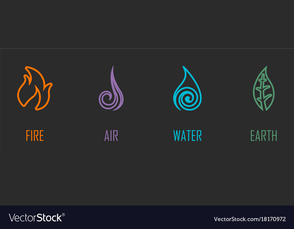 Download Abstract four elements line symbols Royalty Free Vector