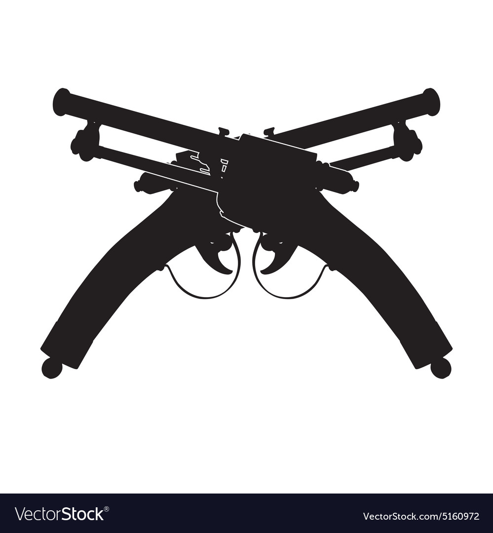 Cross old vintage gun Royalty Free Vector Image