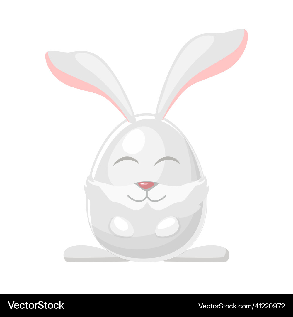 Cute easter rabbit egg shape holiday card Vector Image
