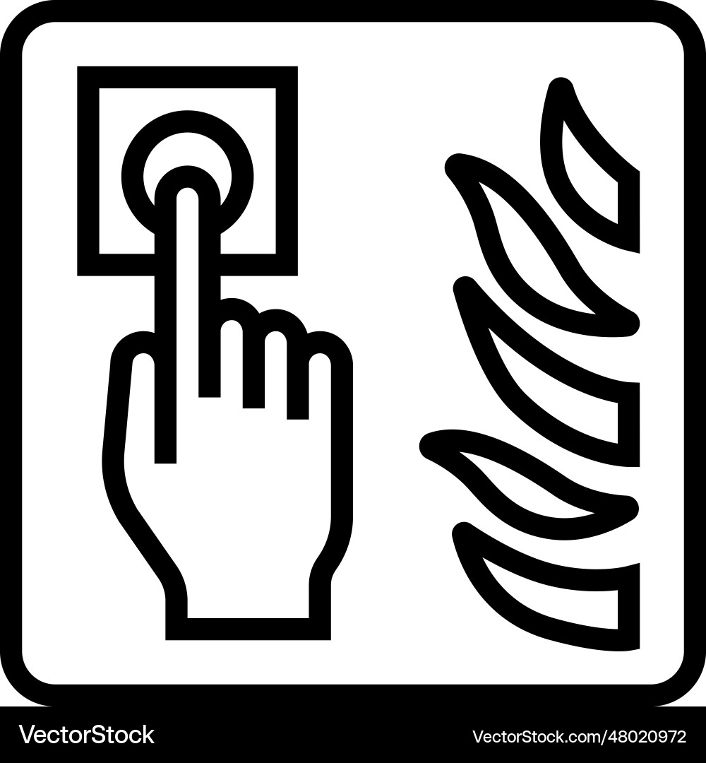 Emergency exit safety line icon Royalty Free Vector Image