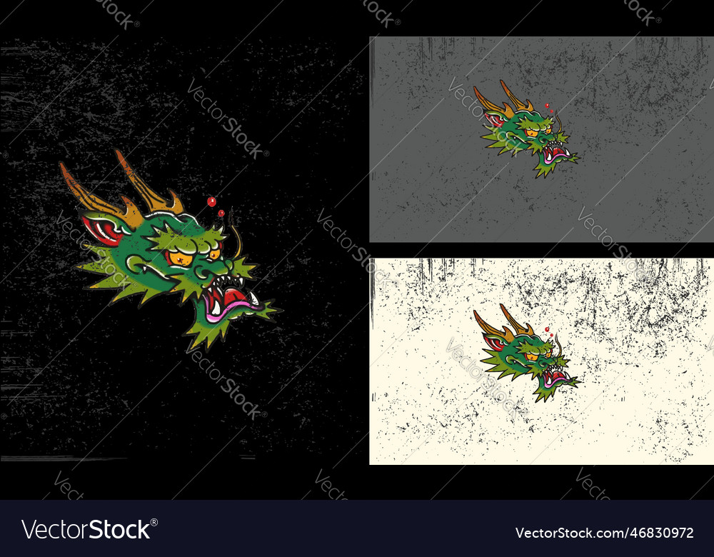 Head dragon green mascot design Royalty Free Vector Image