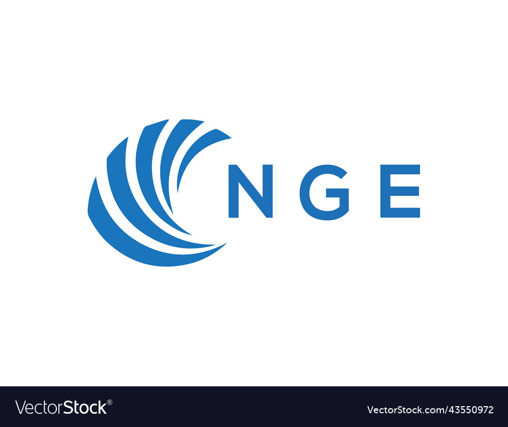 Nge letter logo design on white background Vector Image