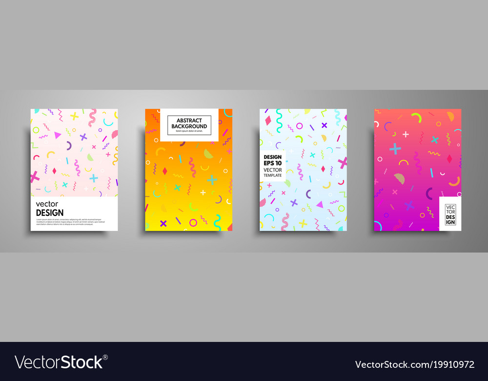 placard templates set with abstract geometric vector image placard templates
