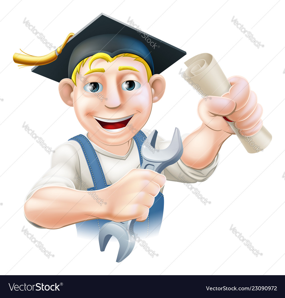 Qualified plumber or mechanic Royalty Free Vector Image