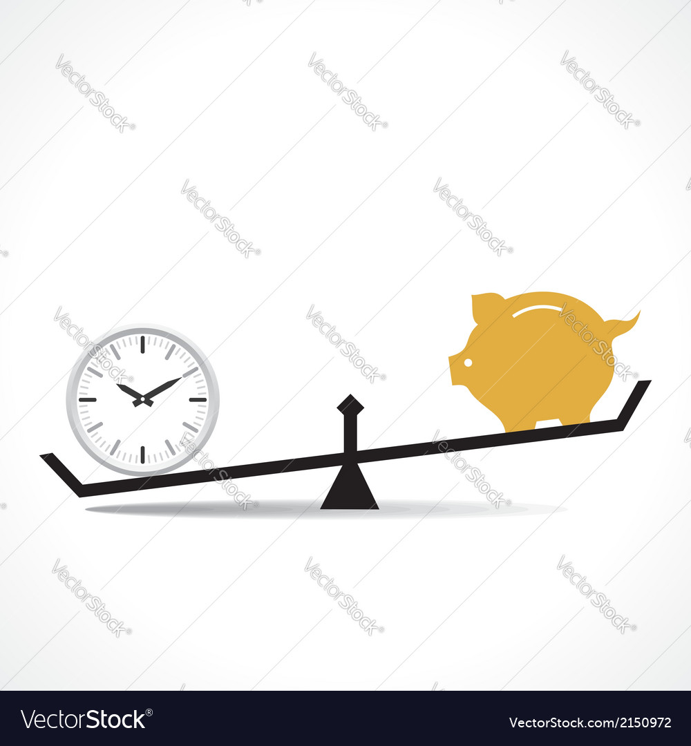 time-is-more-important-than-money-concept-vector-image