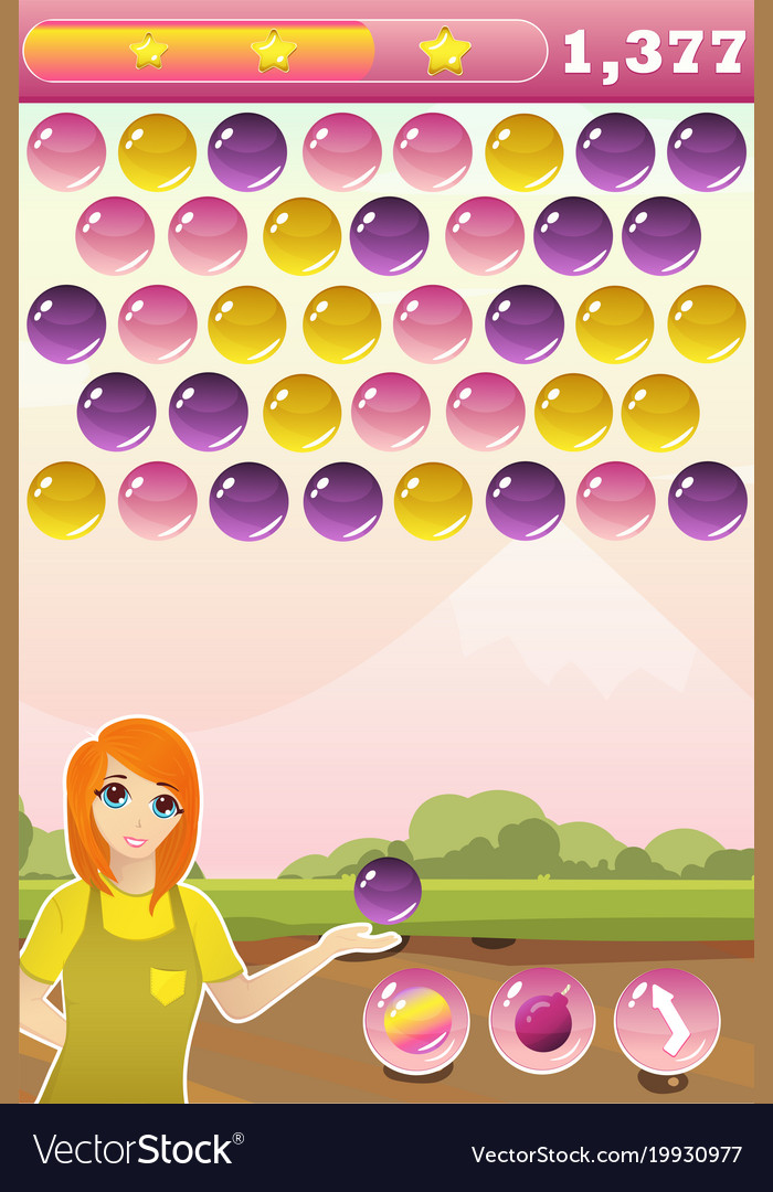 Gold and gems tresarues bubble shooter match 3 Vector Image