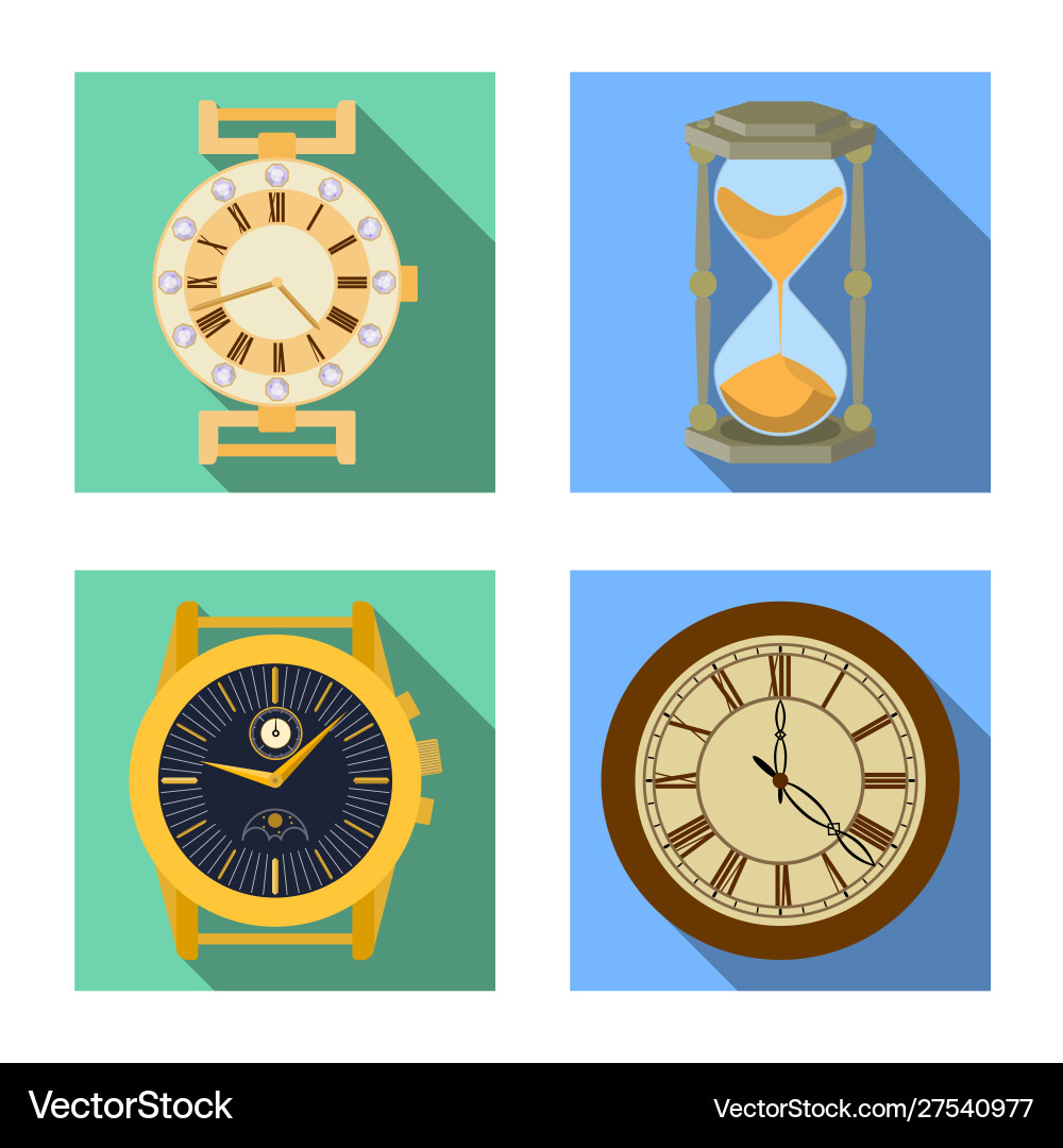 Clock and time icon set Royalty Free Vector Image