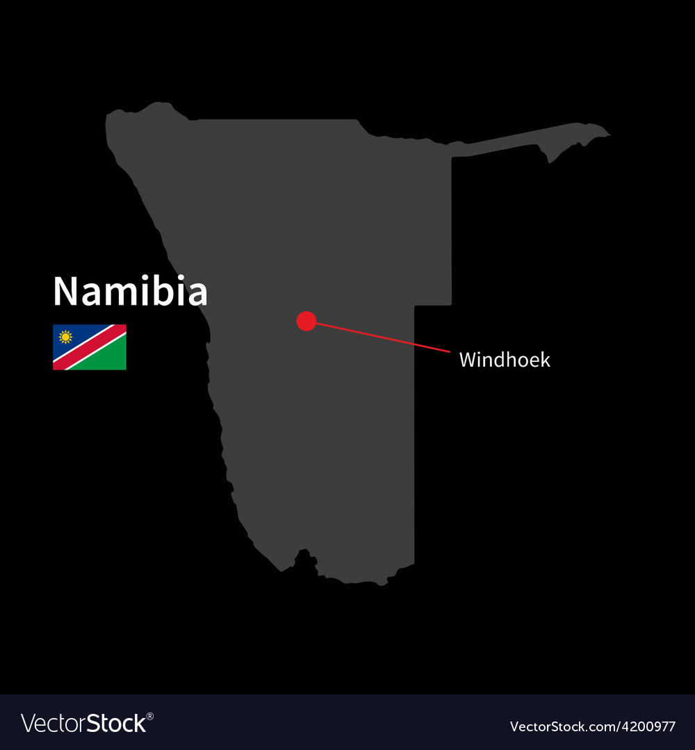 Detailed map of namibia and capital city windhoek Vector Image