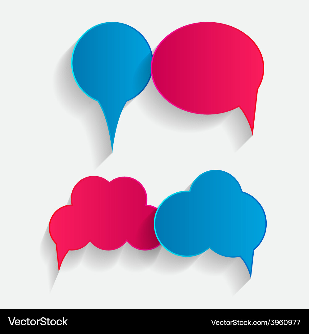 Flat speech bubbles with long shadows Royalty Free Vector