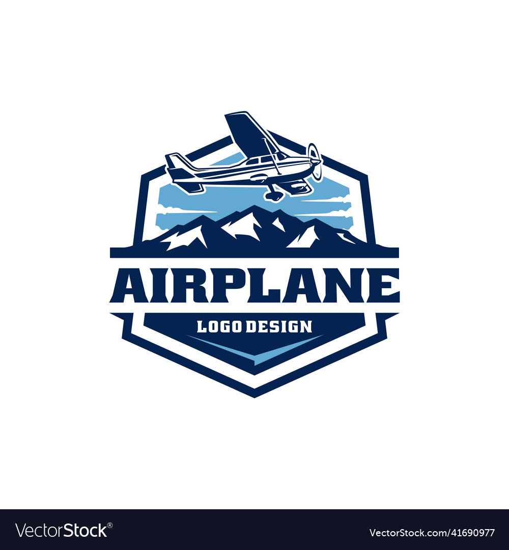 Light small airplane logo design Royalty Free Vector Image