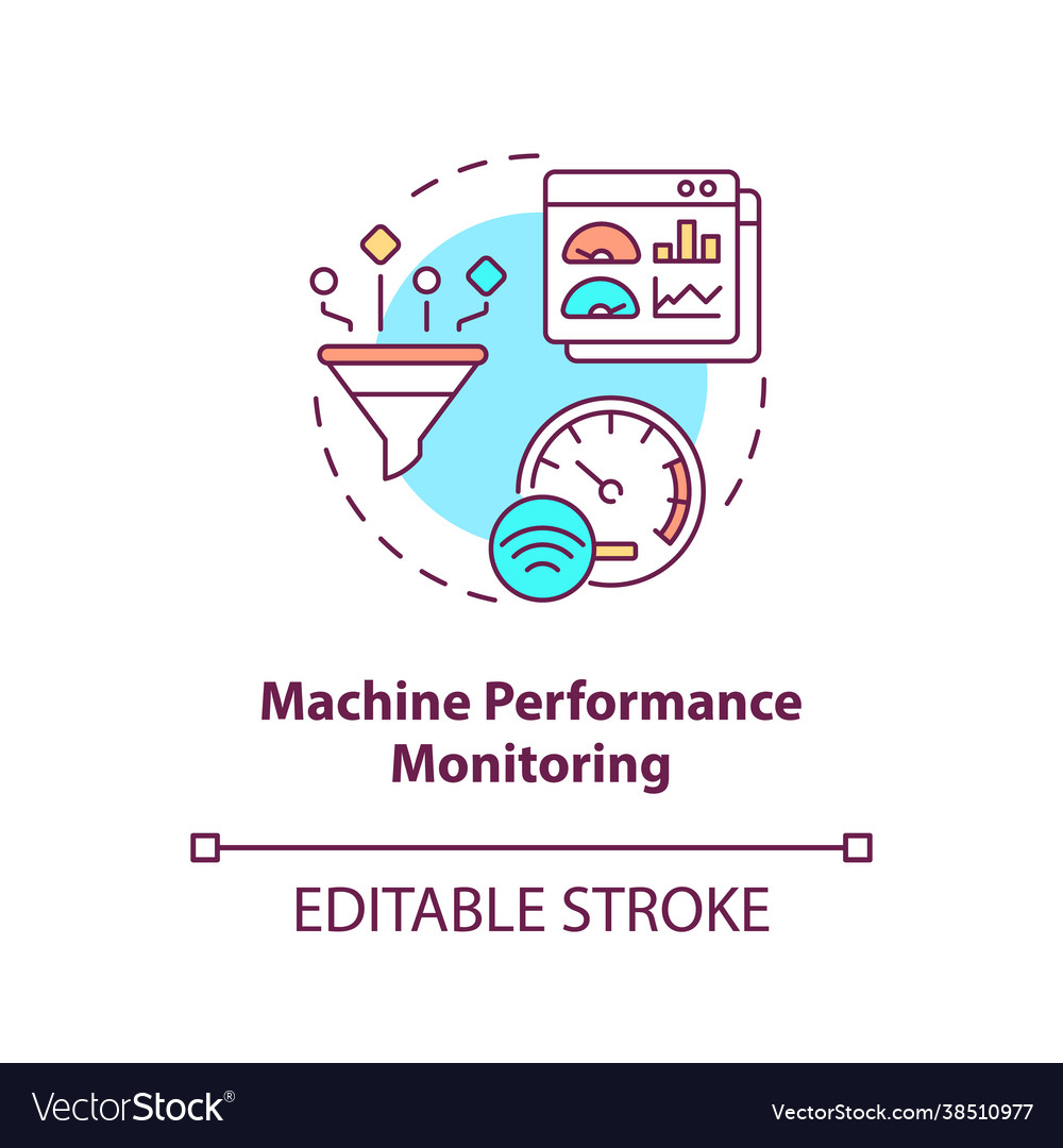 Machine performance monitoring concept icon Vector Image