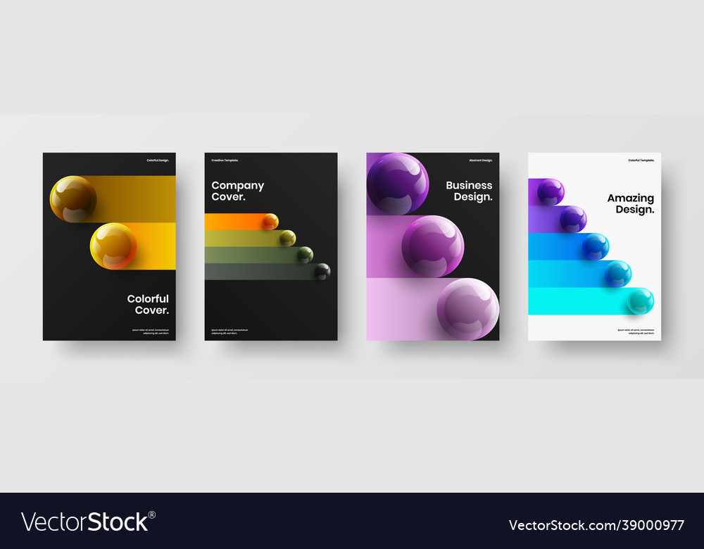 Original front page a4 design template bundle Vector Image