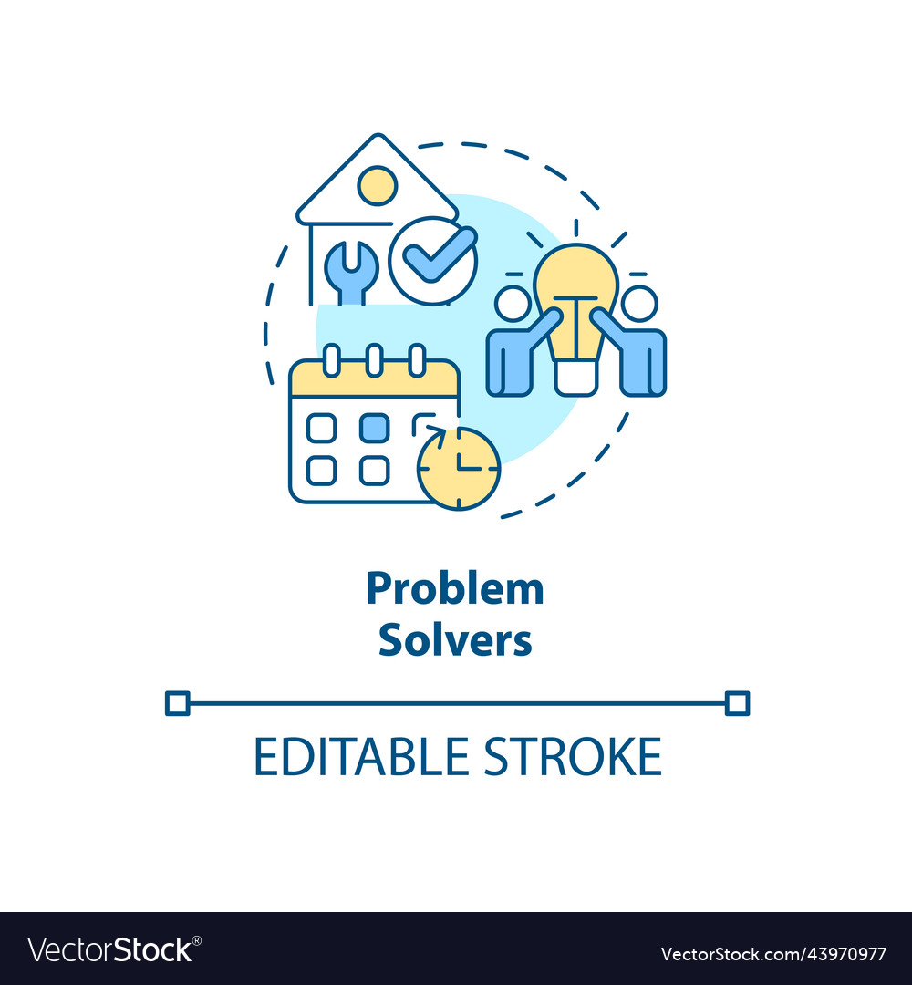 Problem solvers concept icon Royalty Free Vector Image