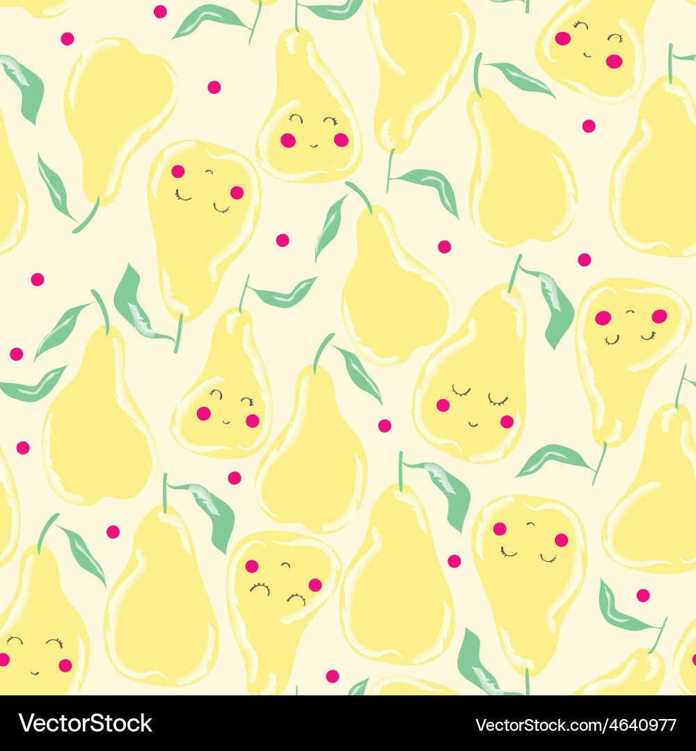 Seamless pattern with pears Royalty Free Vector Image
