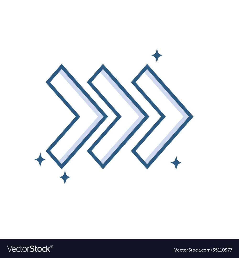 Three arrow head line style icon Royalty Free Vector Image